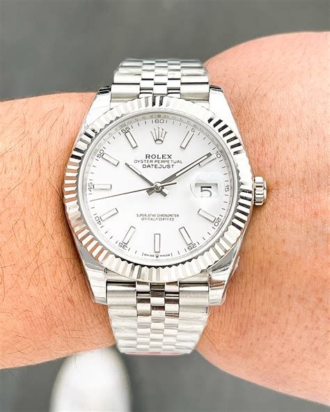 rolex datejust 41mm jubilee fluted bezel|rolex datejust 41 white jubilee.